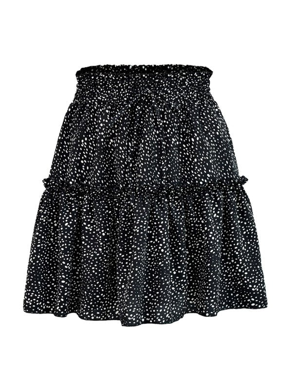 Ladies High Waist Ruffled Floral Printed A - Line Skirt - Bottoms